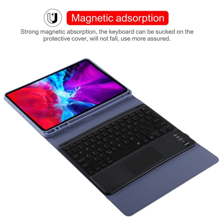 TG11BCS Detachable Bluetooth Black Keyboard Microfiber Leather Tablet Case for iPad Pro 11 inch (2020), with Backlight & Touchpad & Pen Slot & Holder (Purple) - For iPad Pro by PMC TechLife | Online Shopping South Africa | PMC TechLife