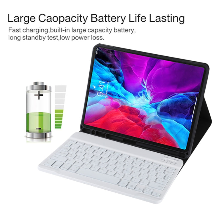 TG11BS Detachable Bluetooth White Keyboard Microfiber Leather Tablet Case for iPad Pro 11 inch (2020), with Backlight & Pen Slot & Holder (Black) - For iPad Pro by PMC TechLife | Online Shopping South Africa | PMC TechLife