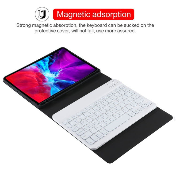 TG11BS Detachable Bluetooth White Keyboard Microfiber Leather Tablet Case for iPad Pro 11 inch (2020), with Backlight & Pen Slot & Holder (Black) - For iPad Pro by PMC TechLife | Online Shopping South Africa | PMC TechLife