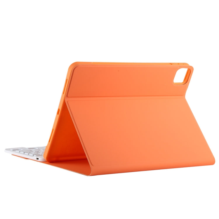 TG11BS Detachable Bluetooth White Keyboard Microfiber Leather Tablet Case for iPad Pro 11 inch (2020), with Backlight & Pen Slot & Holder (Orange) - For iPad Pro by PMC TechLife | Online Shopping South Africa | PMC TechLife