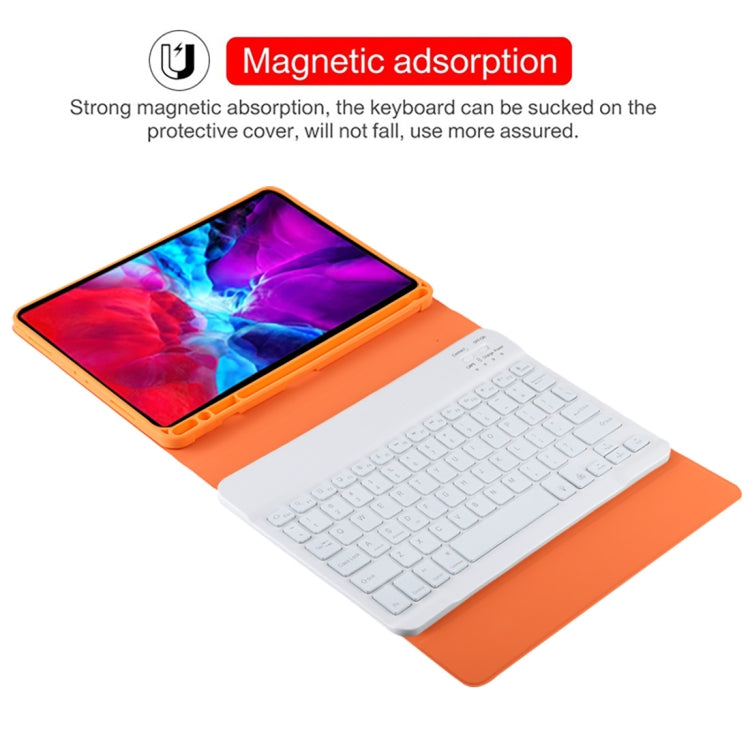 TG11BS Detachable Bluetooth White Keyboard Microfiber Leather Tablet Case for iPad Pro 11 inch (2020), with Backlight & Pen Slot & Holder (Orange) - For iPad Pro by PMC TechLife | Online Shopping South Africa | PMC TechLife