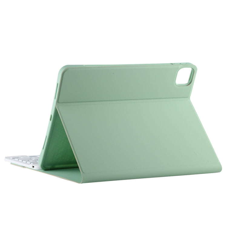 TG11BS Detachable Bluetooth White Keyboard Microfiber Leather Tablet Case for iPad Pro 11 inch (2020), with Backlight & Pen Slot & Holder (Green) - For iPad Pro by PMC TechLife | Online Shopping South Africa | PMC TechLife | Buy Now Pay Later Mobicred