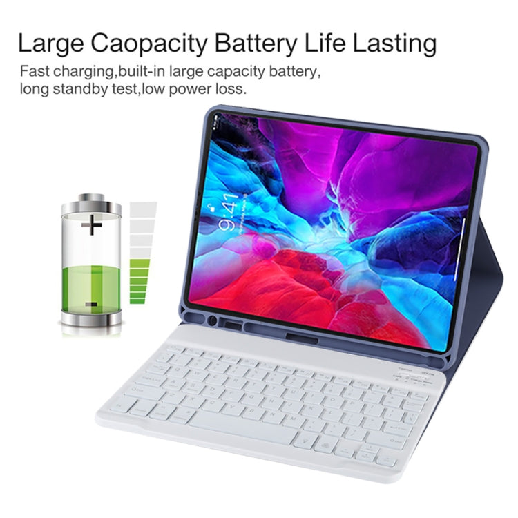 TG11BS Detachable Bluetooth White Keyboard Microfiber Leather Tablet Case for iPad Pro 11 inch (2020), with Backlight & Pen Slot & Holder (Purple) - For iPad Pro by PMC TechLife | Online Shopping South Africa | PMC TechLife