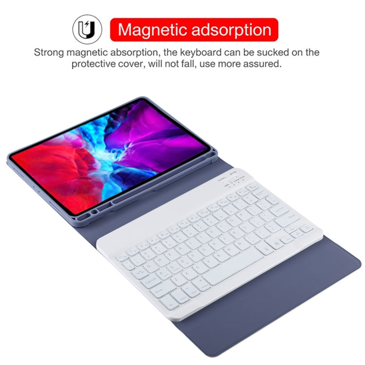 TG11BS Detachable Bluetooth White Keyboard Microfiber Leather Tablet Case for iPad Pro 11 inch (2020), with Backlight & Pen Slot & Holder (Purple) - For iPad Pro by PMC TechLife | Online Shopping South Africa | PMC TechLife
