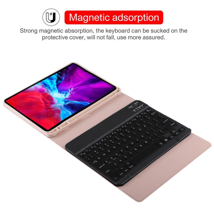 TG11BS Detachable Bluetooth Black Keyboard + Microfiber Leather Tablet Case for iPad Pro 11 inch (2020), with Backlight & Pen Slot & Holder(Pink) - free shipping - PMC TechLife - Order now!