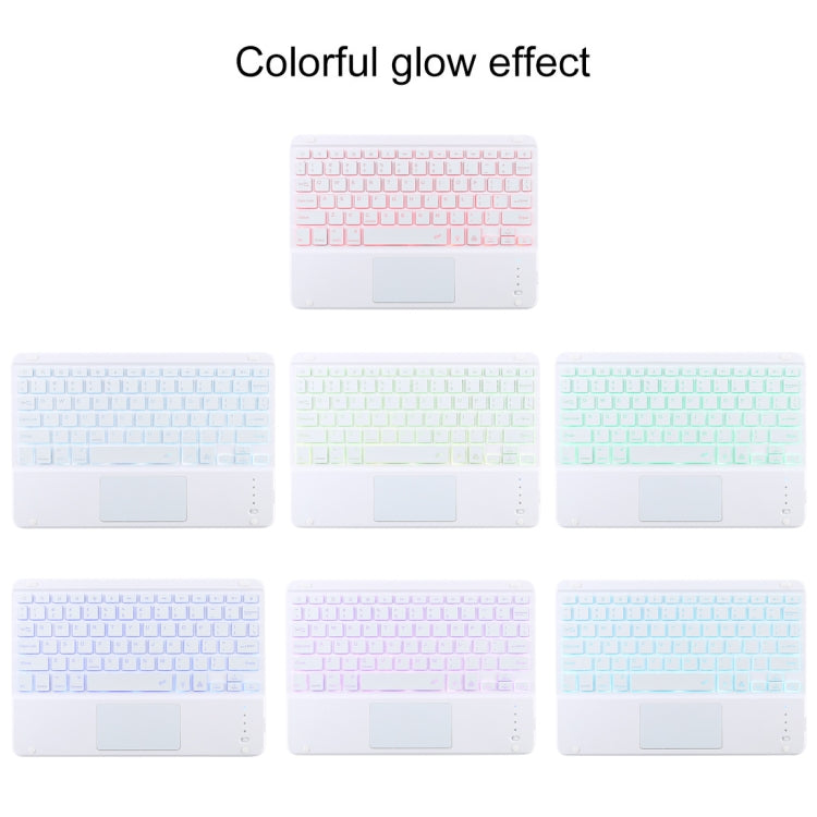 TG-102BCS Detachable Bluetooth White Keyboard + Microfiber Leather Tablet Case for iPad 10.2 inch / iPad Air (2019), with Touch Pad & Backlight & Pen Slot & Holder (Pink) - For iPad Air by PMC TechLife | Online Shopping South Africa | PMC TechLife