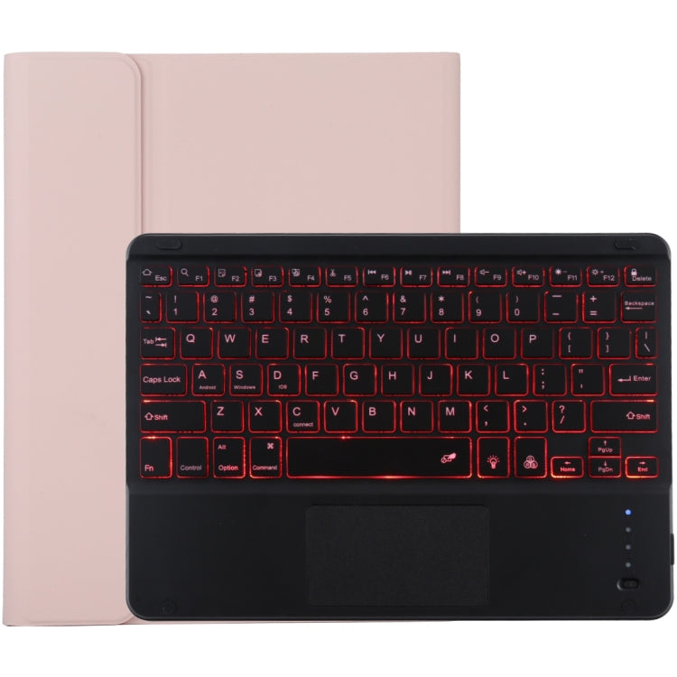 TG-102BCS Detachable Bluetooth Black Keyboard + Microfiber Leather Tablet Case for iPad 10.2 inch / iPad Air (2019), with Touch Pad & Backlight & Pen Slot & Holder (Pink) - For iPad Air by PMC TechLife | Online Shopping South Africa | PMC TechLife