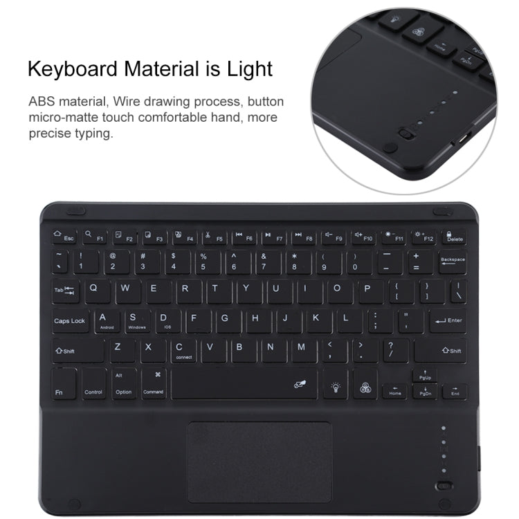 TG-102BCS Detachable Bluetooth Black Keyboard + Microfiber Leather Tablet Case for iPad 10.2 inch / iPad Air (2019), with Touch Pad & Backlight & Pen Slot & Holder (Pink) - For iPad Air by PMC TechLife | Online Shopping South Africa | PMC TechLife