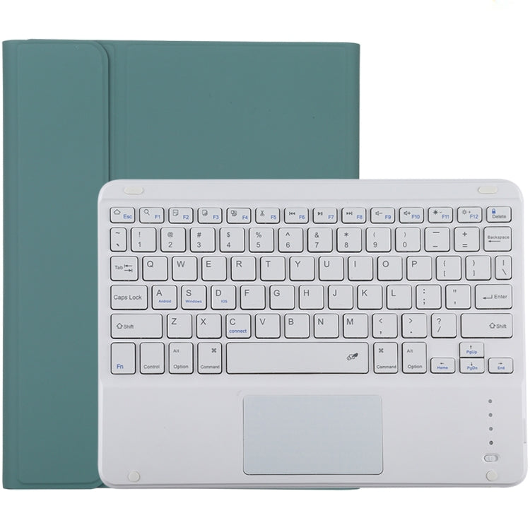 TG-102BC Detachable Bluetooth White Keyboard + Microfiber Leather Tablet Case for iPad 10.2 inch / iPad Air (2019), with Touch Pad & Pen Slot & Holder(Dark Green) - For iPad Air by PMC TechLife | Online Shopping South Africa | PMC TechLife