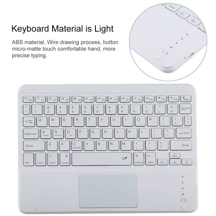 TG-102BC Detachable Bluetooth White Keyboard + Microfiber Leather Tablet Case for iPad 10.2 inch / iPad Air (2019), with Touch Pad & Pen Slot & Holder(Dark Green) - For iPad Air by PMC TechLife | Online Shopping South Africa | PMC TechLife