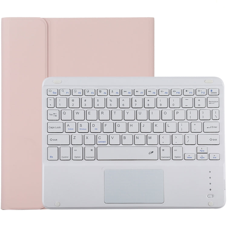 TG-102BC Detachable Bluetooth White Keyboard + Microfiber Leather Tablet Case for iPad 10.2 inch / iPad Air (2019), with Touch Pad & Pen Slot & Holder(Pink) - For iPad Air by PMC TechLife | Online Shopping South Africa | PMC TechLife