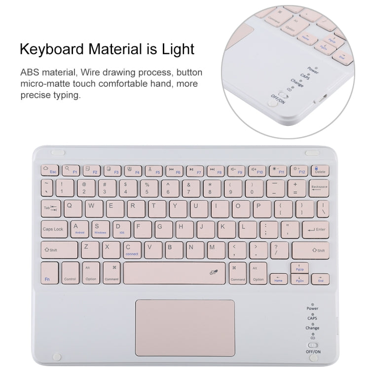 TG-102BC Detachable Bluetooth Pink Keyboard + Microfiber Leather Tablet Case for iPad 10.2 inch / iPad Air (2019), with Touch Pad & Pen Slot & Holder(Dark Green) - For iPad Air by PMC TechLife | Online Shopping South Africa | PMC TechLife