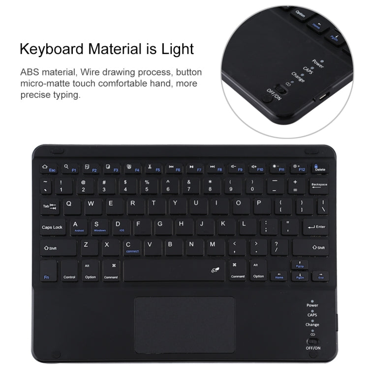 TG-102BC Detachable Bluetooth Black Keyboard + Microfiber Leather Tablet Case for iPad 10.2 inch / iPad Air (2019), with Touch Pad & Pen Slot & Holder(Purple) - For iPad Air by PMC TechLife | Online Shopping South Africa | PMC TechLife