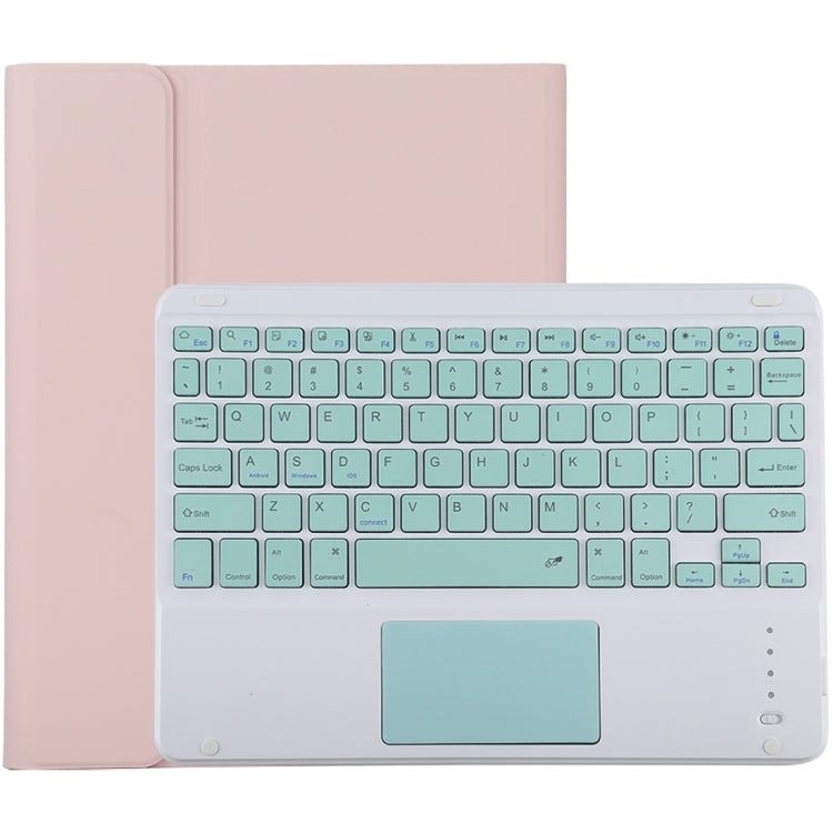 TG-102BC Detachable Bluetooth Green Keyboard + Microfiber Leather Tablet Case for iPad 10.2 inch / iPad Air (2019), with Touch Pad & Pen Slot & Holder (Pink) - For iPad Air by PMC TechLife | Online Shopping South Africa | PMC TechLife