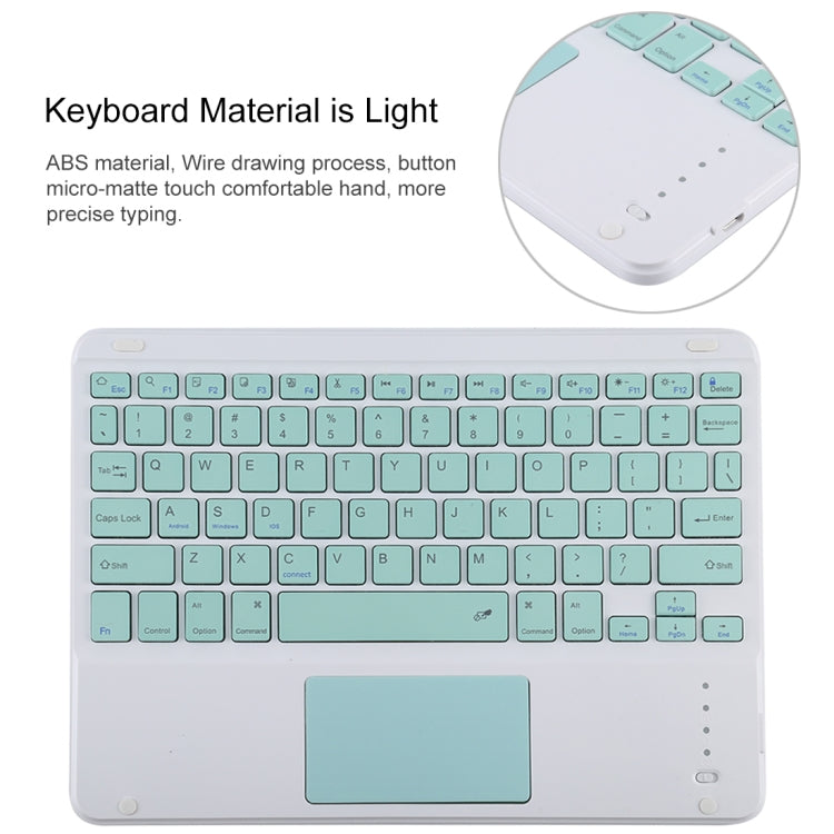 TG-102BC Detachable Bluetooth Green Keyboard + Microfiber Leather Tablet Case for iPad 10.2 inch / iPad Air (2019), with Touch Pad & Pen Slot & Holder (Pink) - For iPad Air by PMC TechLife | Online Shopping South Africa | PMC TechLife