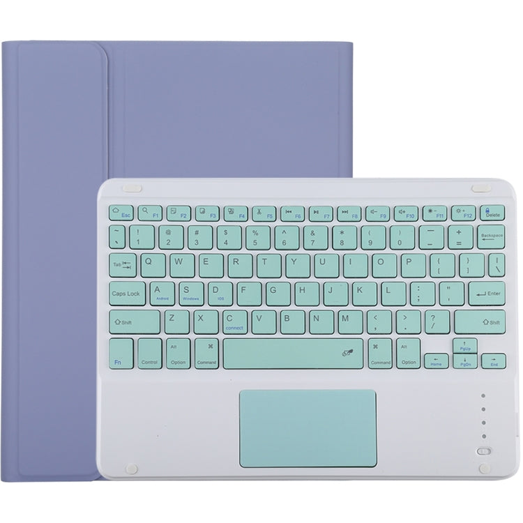 TG-102BC Detachable Bluetooth Green Keyboard + Microfiber Leather Tablet Case for iPad 10.2 inch / iPad Air (2019), with Touch Pad & Pen Slot & Holder (Purple) - For iPad Air by PMC TechLife | Online Shopping South Africa | PMC TechLife