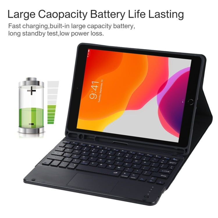 TG97BC Detachable Bluetooth Black Keyboard + Microfiber Leather Tablet Case for iPad 9.7 inch, with Touch Pad & Pen Slot & Holder(Black) - Universal by PMC TechLife | Online Shopping South Africa | PMC TechLife