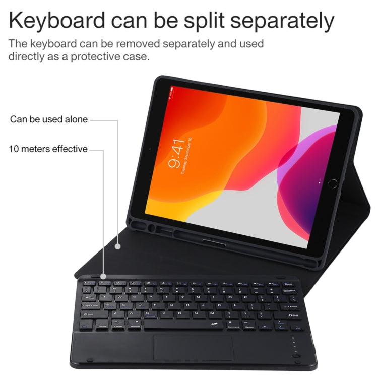TG97BC Detachable Bluetooth Black Keyboard + Microfiber Leather Tablet Case for iPad 9.7 inch, with Touch Pad & Pen Slot & Holder(Black) - Universal by PMC TechLife | Online Shopping South Africa | PMC TechLife