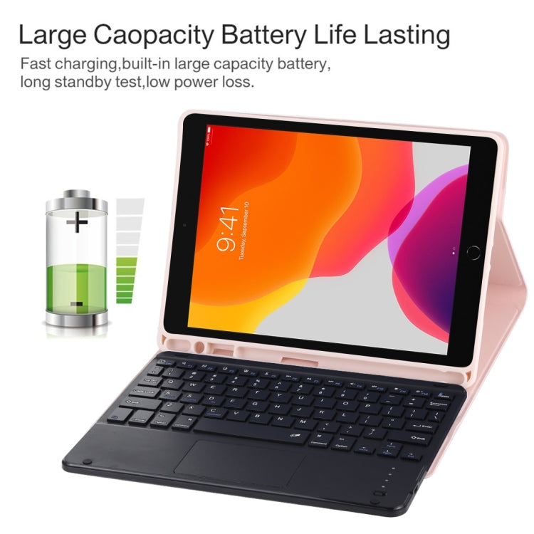 TG97BC Detachable Bluetooth Black Keyboard + Microfiber Leather Tablet Case for iPad 9.7 inch, with Touch Pad & Pen Slot & Holder(Pink) - Universal by PMC TechLife | Online Shopping South Africa | PMC TechLife