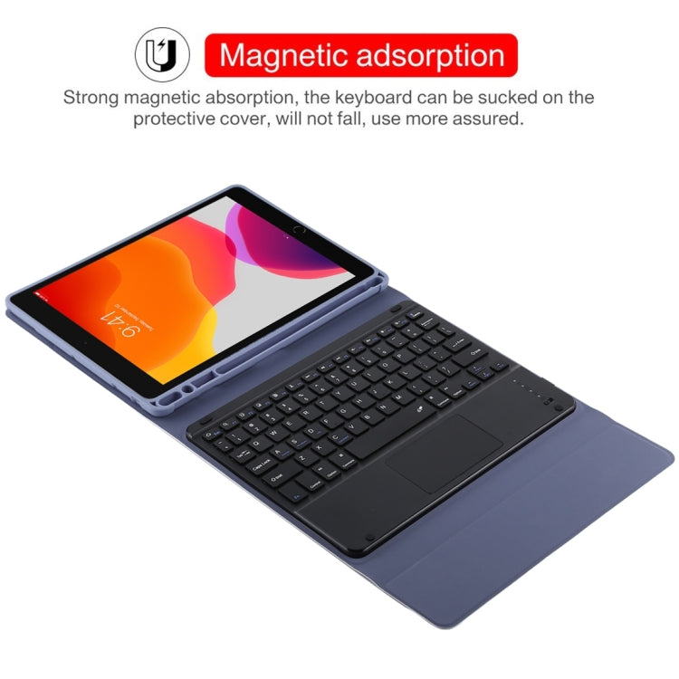 TG97BC Detachable Bluetooth Black Keyboard + Microfiber Leather Tablet Case for iPad 9.7 inch, with Touch Pad & Pen Slot & Holder(Purple) - Universal by PMC TechLife | Online Shopping South Africa | PMC TechLife