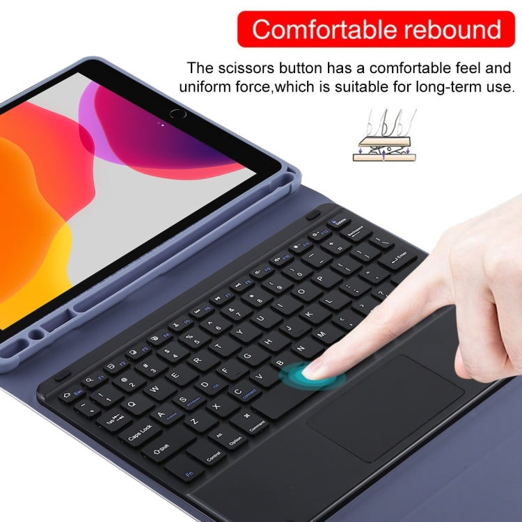 TG97BC Detachable Bluetooth Black Keyboard + Microfiber Leather Tablet Case for iPad 9.7 inch, with Touch Pad & Pen Slot & Holder(Purple) - Universal by PMC TechLife | Online Shopping South Africa | PMC TechLife