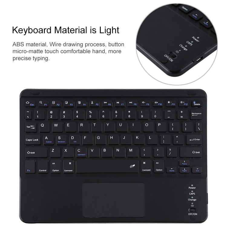 TG109BC Detachable Bluetooth Black Keyboard + Microfiber Leather Tablet Case for iPad Air 2020, with Touch Pad & Pen Slot & Holder (Pink) - For iPad Air by PMC TechLife | Online Shopping South Africa | PMC TechLife