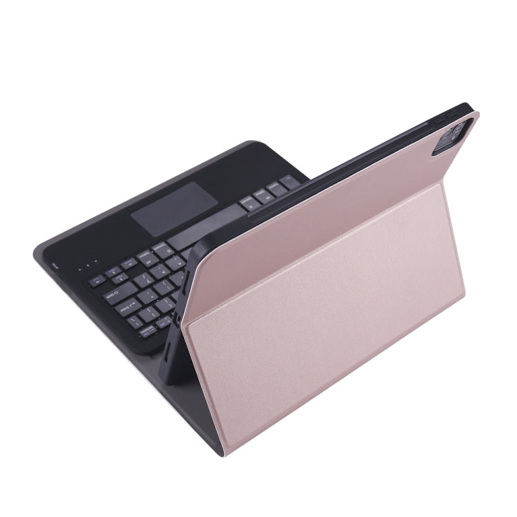 A11B-A 2020 Ultra-thin ABS Detachable Bluetooth Keyboard Tablet Case for iPad Pro 11 2022 / 2021 / Air4 / Air5, with Touchpad & Pen Slot & Holder (Rose Gold) - For iPad Pro by PMC Jewellery | Online Shopping South Africa | PMC Jewellery | Buy Now Pay Later Mobicred