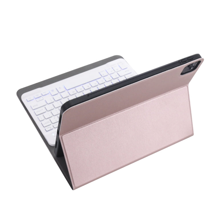 A11BS 2020 Ultra-thin ABS Detachable Bluetooth Keyboard Tablet Case for iPad Pro 11 inch (2020), with Backlight & Pen Slot & Holder (Rose Gold) - For iPad Pro by PMC TechLife | Online Shopping South Africa | PMC TechLife