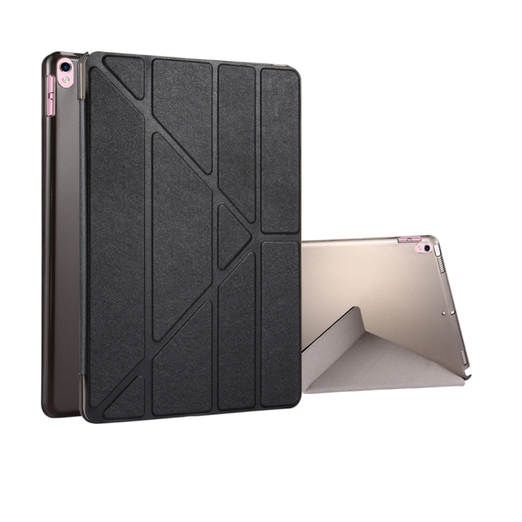 For iPad Pro 10.5 inch Silk Texture Horizontal Deformation Flip Leather Case with 4-folding Holder & Sleep / Wake-up(Black) - iPad Pro 10.5 inch Cases by PMC TechLife | Online Shopping South Africa | PMC TechLife | Buy Now Pay Later Mobicred