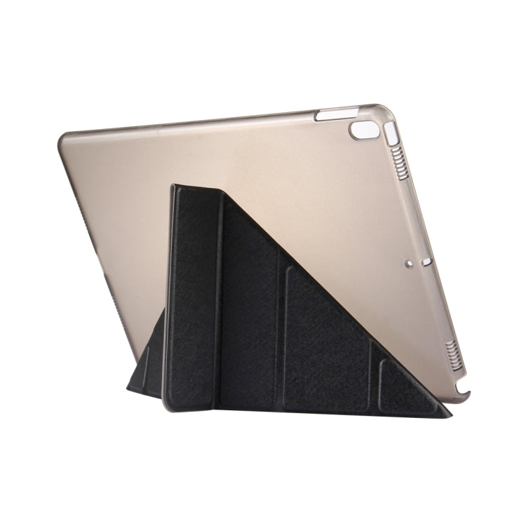 For iPad Pro 10.5 inch Silk Texture Horizontal Deformation Flip Leather Case with 4-folding Holder & Sleep / Wake-up(Black) - iPad Pro 10.5 inch Cases by PMC Jewellery | Online Shopping South Africa | PMC Jewellery