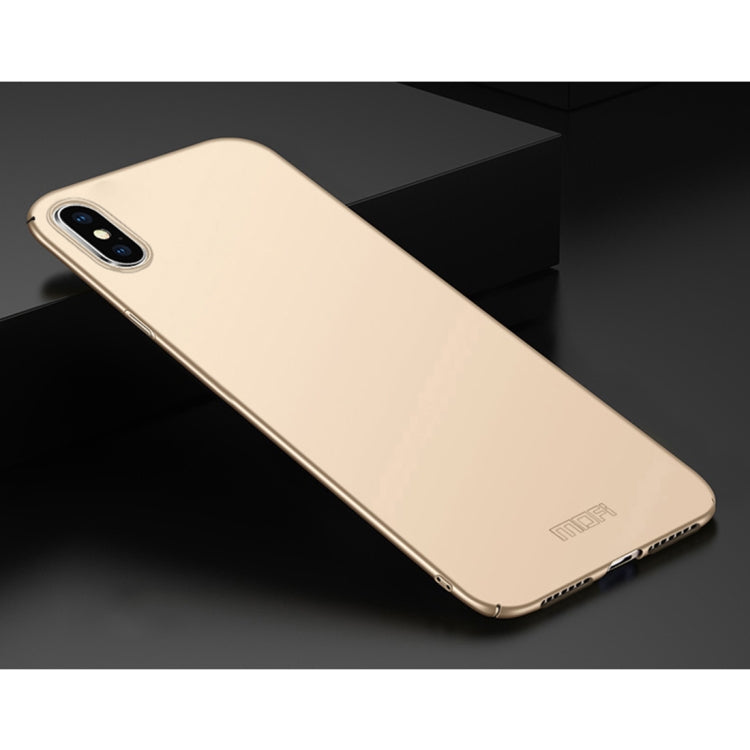 For iPhone XS Max MOFI Frosted PC Ultra-thin Full Coverage Protective Case (Gold) - More iPhone Cases by MOFI | Online Shopping South Africa | PMC Jewellery