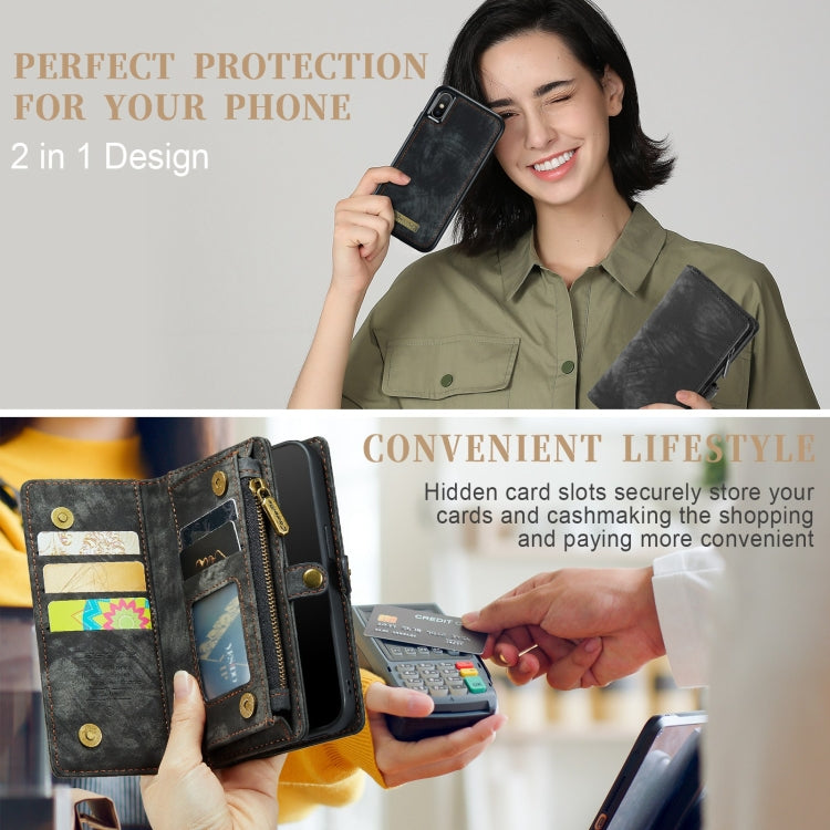 For iPhone XS Max CaseMe Detachable Multifunctional Horizontal Flip Leather Case with Card Slot & Holder & Zipper Wallet & Photo Frame (Black) - More iPhone Cases by CaseMe | Online Shopping South Africa | PMC Jewellery | Buy Now Pay Later Mobicred