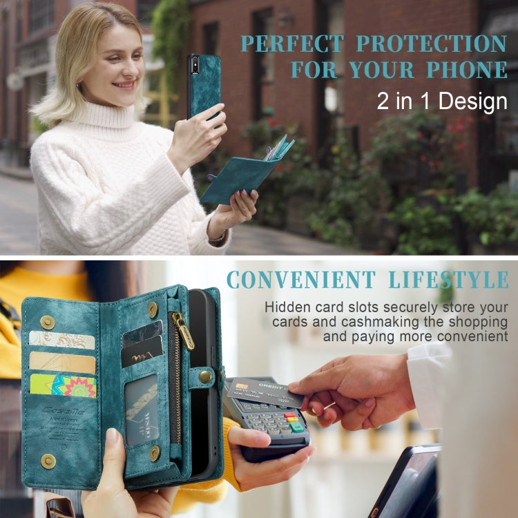 For iPhone XS Max CaseMe Detachable Multifunctional Horizontal Flip Leather Case with Card Slot & Holder & Zipper Wallet & Photo Frame (Blue) - free shipping - PMC Jewellery - Order now!