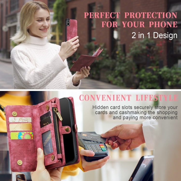 For iPhone XS Max CaseMe Detachable Multifunctional Horizontal Flip Leather Case with Card Slot & Holder & Zipper Wallet & Photo Frame (Red) - More iPhone Cases by CaseMe | Online Shopping South Africa | PMC Jewellery | Buy Now Pay Later Mobicred