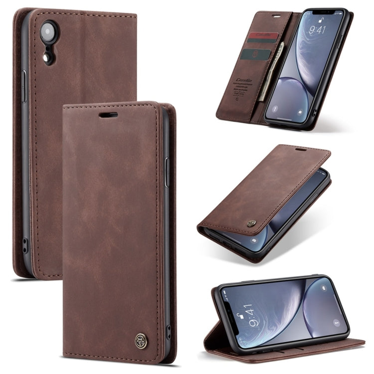 For iPhone XR CaseMe-013 Multifunctional Retro Frosted Horizontal Flip Leather Case with Card Slot & Holder & Wallet(Coffee) - More iPhone Cases by CaseMe | Online Shopping South Africa | PMC Jewellery | Buy Now Pay Later Mobicred