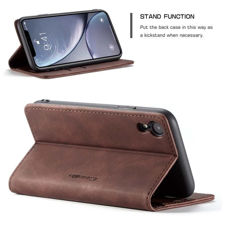 For iPhone XR CaseMe-013 Multifunctional Retro Frosted Horizontal Flip Leather Case with Card Slot & Holder & Wallet(Coffee) - More iPhone Cases by CaseMe | Online Shopping South Africa | PMC Jewellery | Buy Now Pay Later Mobicred