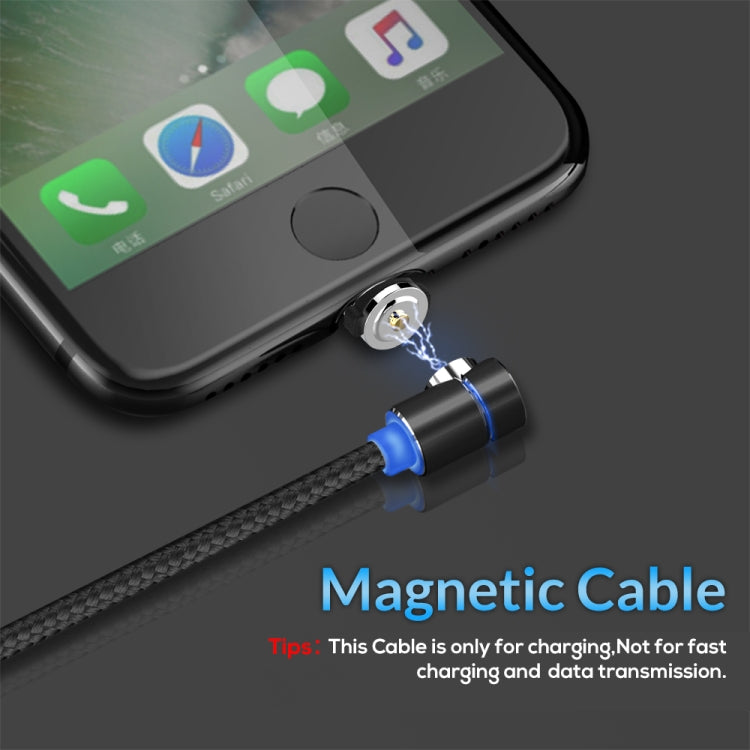 TOPK AM30 1m 2.4A Max USB to 8 Pin 90 Degree Elbow Magnetic Charging Cable with LED Indicator(Black) - Charging Cable & Head by TOPK | Online Shopping South Africa | PMC Jewellery | Buy Now Pay Later Mobicred