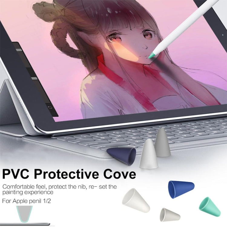4 PCS Non-slip Mute Wear-resistant Nib Cover for Apple Pencil 1 / 2 (Dark Blue) - Pencil Accessories by PMC Jewellery | Online Shopping South Africa | PMC Jewellery | Buy Now Pay Later Mobicred