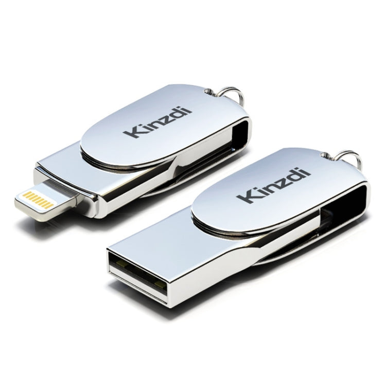 Kinzdi 32GB USB + 8 Pin Interface Metal Twister Flash U Disk (Silver) - USB Flash Drives by Kinzdi | Online Shopping South Africa | PMC Jewellery | Buy Now Pay Later Mobicred