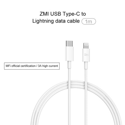 Original Xiaomi AL870C ZMI Type-C / USB-C to 8 Pin Charging Cable, Length: 1m(White) - MFI Cable by Xiaomi | Online Shopping South Africa | PMC Jewellery | Buy Now Pay Later Mobicred