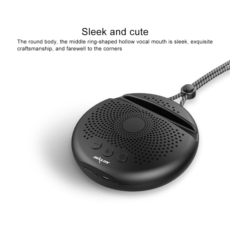 ZEALOT S24 Portable Stereo Bluetooth Speaker with Lanyard & Mobile Card Slot Holder, Supports Hands-free Call & TF Card (Dark Blue) - free shipping - PMC Jewellery - Order now!
