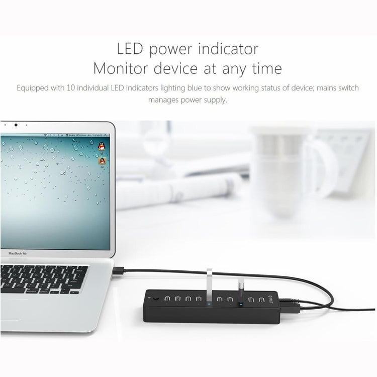 ORICO P10-U2-V1 10 USB 2.0 Ports HUB, Specification: US Plug - USB HUB by ORICO | Online Shopping South Africa | PMC Jewellery | Buy Now Pay Later Mobicred