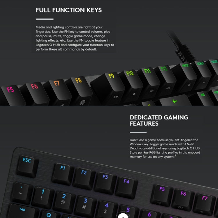 Logitech G512 RGB C-axis Mechanical Wired Gaming Keyboard, Length: 1.8m (Black) - Wired Keyboard by Logitech | Online Shopping South Africa | PMC Jewellery | Buy Now Pay Later Mobicred