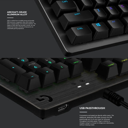 Logitech G512 RGB L-axis Mechanical Wired Gaming Keyboard, Length: 1.8m (Black) - Wired Keyboard by Logitech | Online Shopping South Africa | PMC Jewellery | Buy Now Pay Later Mobicred