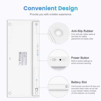 WB-8022 Ultra-thin Wireless Bluetooth Keyboard for iPad, Samsung, Huawei, Xiaomi, Tablet PCs or Smartphones, Spanish Keys(Silver) - Wireless Keyboard by PMC Jewellery | Online Shopping South Africa | PMC Jewellery | Buy Now Pay Later Mobicred