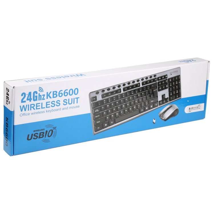 KB-6600 2.4Ghz Office Waterproof Wireless Keyboard Mouse Set - Wireless Keyboard by PMC Jewellery | Online Shopping South Africa | PMC Jewellery | Buy Now Pay Later Mobicred