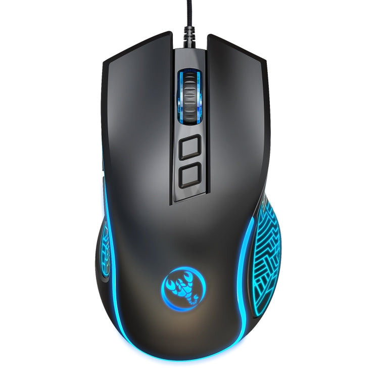 HXSJ X100 7-buttons 3600 DPI Cool Glowing Wired Gaming Mouse, Cable Length: 1.5m (Black) - Wired Mice by HXSJ | Online Shopping South Africa | PMC TechLife | Buy Now Pay Later Mobicred