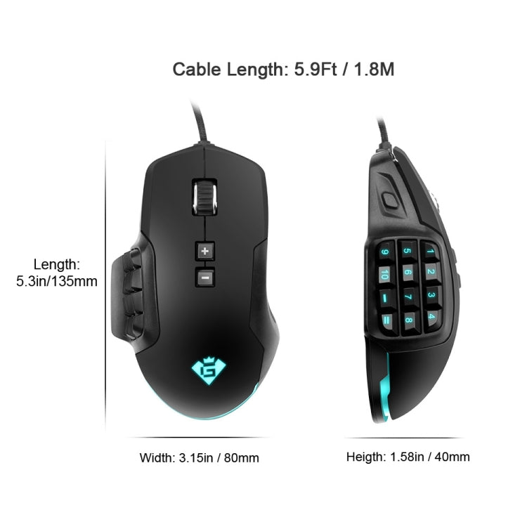 Rocketek GM900 24000DPI 16-keys RGB Light USB Wired Programming Gaming Computer Mouse (Black) - Wired Mice by ROCKETEK | Online Shopping South Africa | PMC Jewellery | Buy Now Pay Later Mobicred