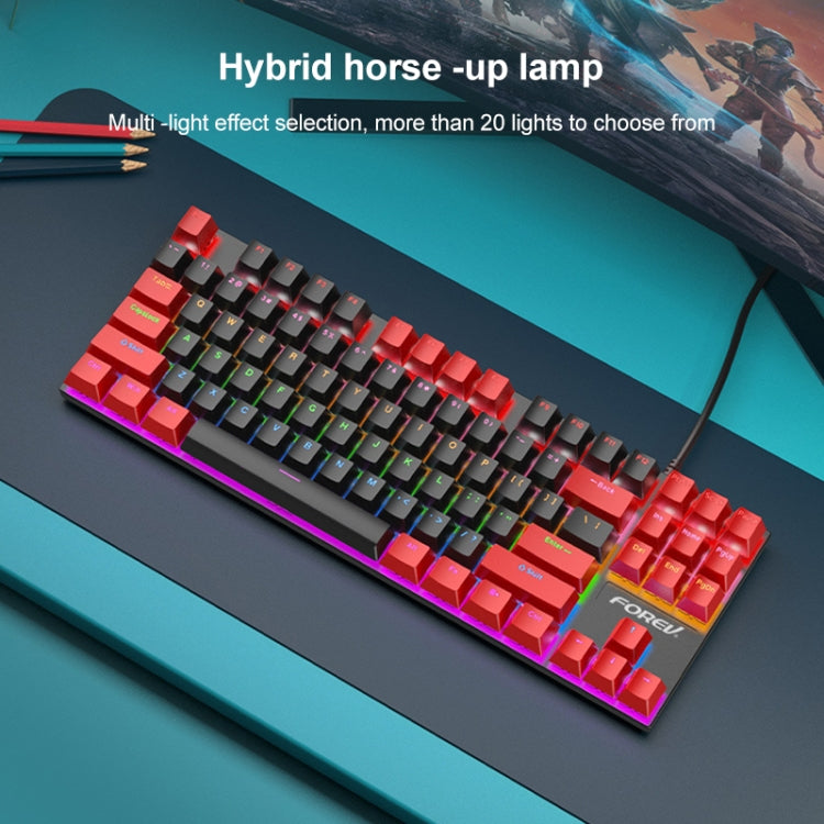 FOREV FV-301 87-keys Blue Axis Mechanical Gaming Keyboard, Cable Length: 1.6m(Pink + White) - Wired Keyboard by PMC Jewellery | Online Shopping South Africa | PMC Jewellery | Buy Now Pay Later Mobicred