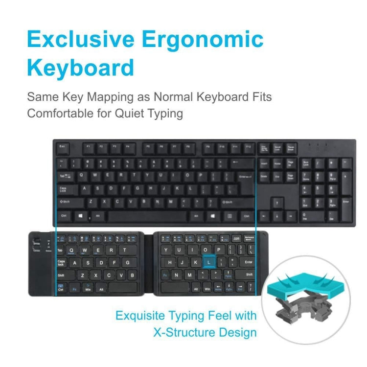 Mini Wireless Bluetooth Folding Keyboard (White) - Wireless Keyboard by PMC Jewellery | Online Shopping South Africa | PMC Jewellery | Buy Now Pay Later Mobicred